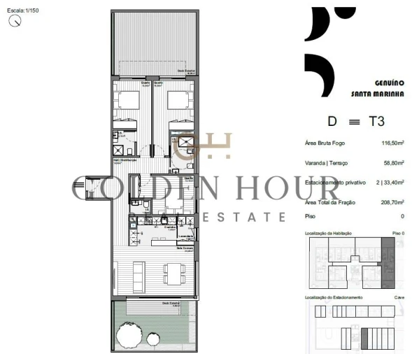 Apartamento T3 para Venda em Santa Marinha e São Pedro da Afurada Planta 1