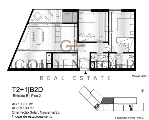 Apartamento T2 para Venda em Ermesinde Planta 1