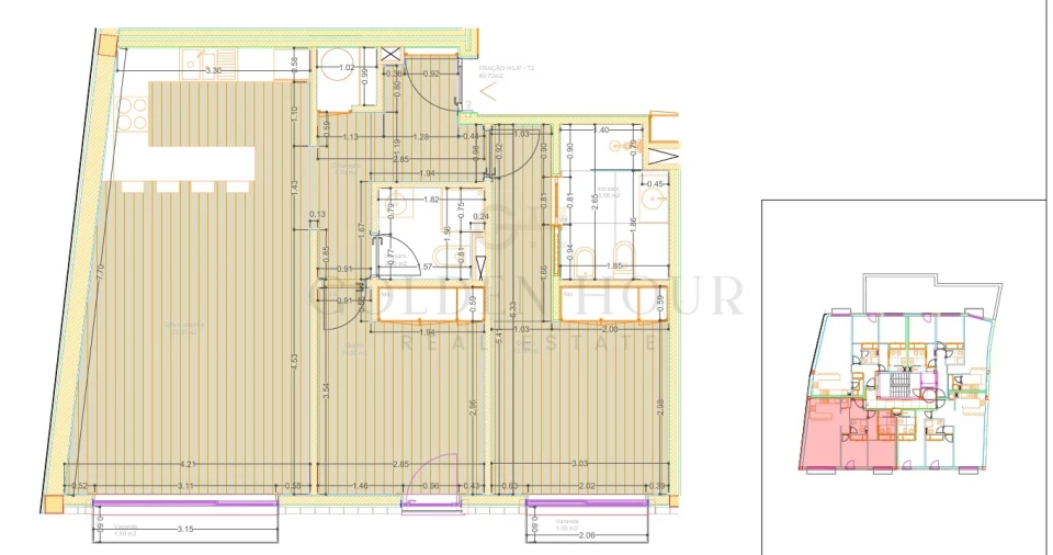 Apartamento T2 para Venda em Mafamude e Vilar do Paraíso Planta 1