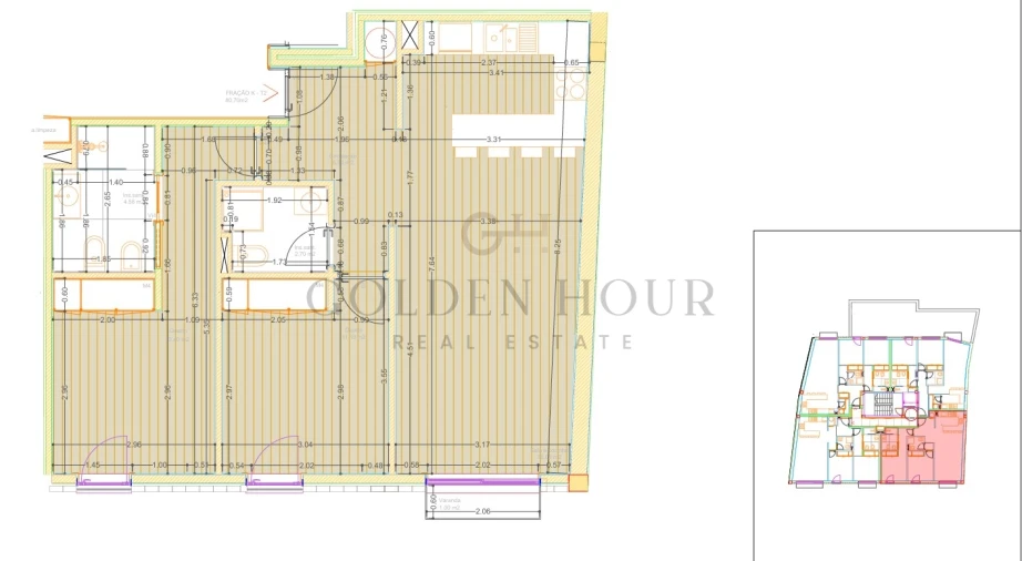 Apartamento T2 para Venda em Mafamude e Vilar do Paraíso Planta 1
