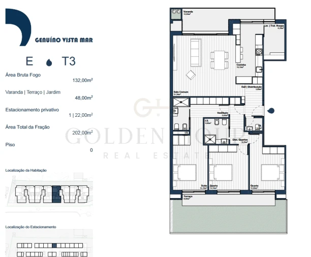 Apartamento T3 para Venda em Arcozelo Planta 1