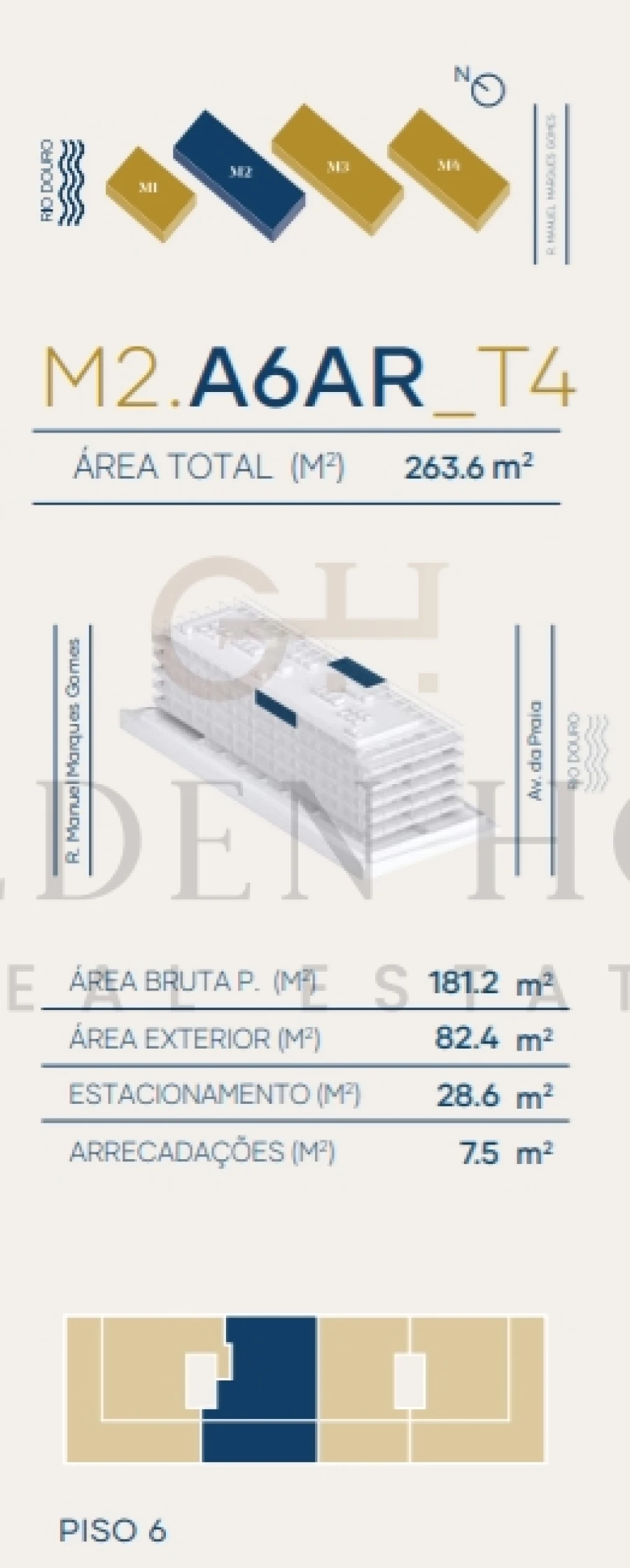 Apartamento T4 para Venda em Canidelo Planta 2