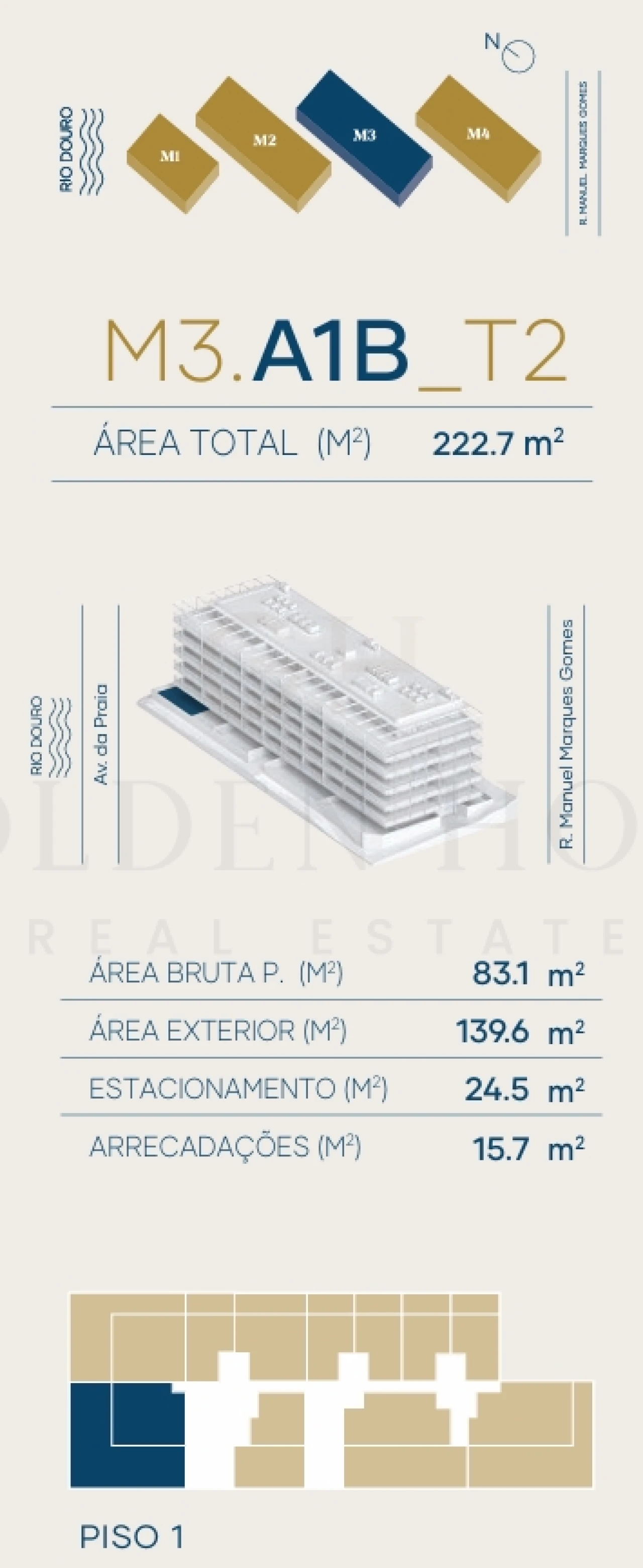 Apartamento T2 para Venda em Canidelo Planta 2