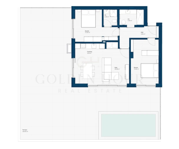 Apartamento T2 para Venda em Canidelo Planta 1