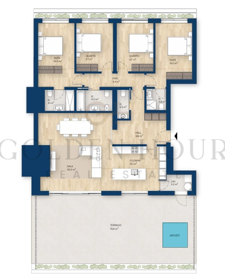 Apartamento T4 para Venda em Canidelo Planta 1