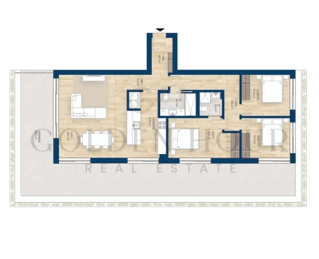 Apartamento T3 para Venda em Canidelo Planta 1