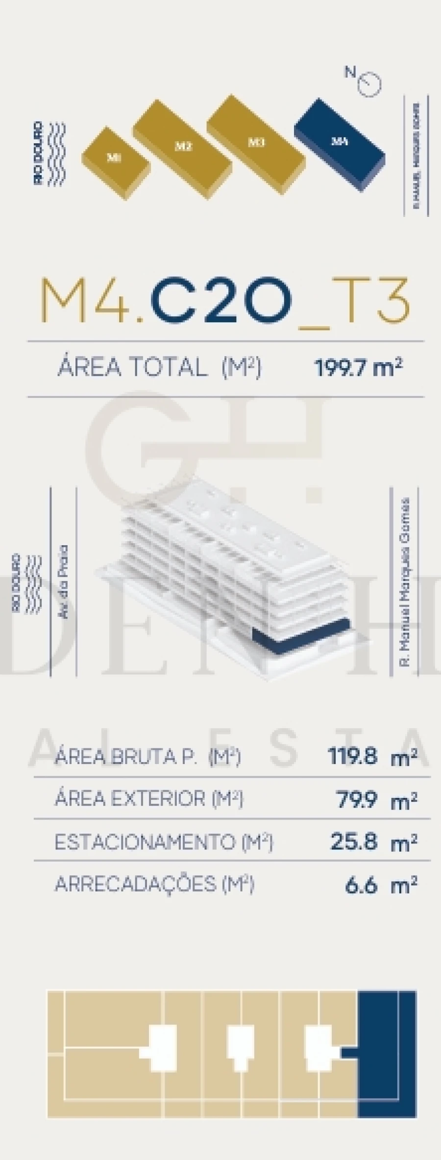Apartamento T3 para Venda em Canidelo Planta 2