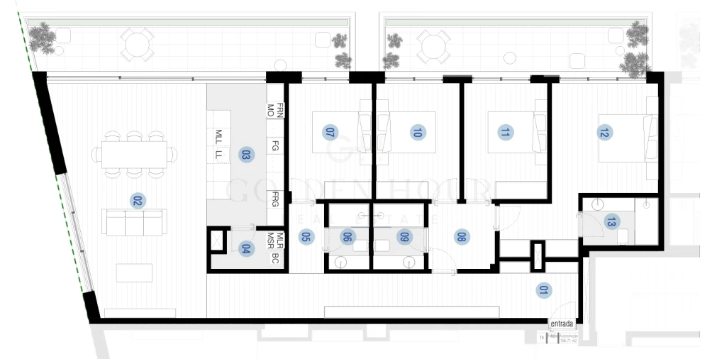 Apartamento T4 para Venda em Santa Marinha e São Pedro da Afurada Planta 1