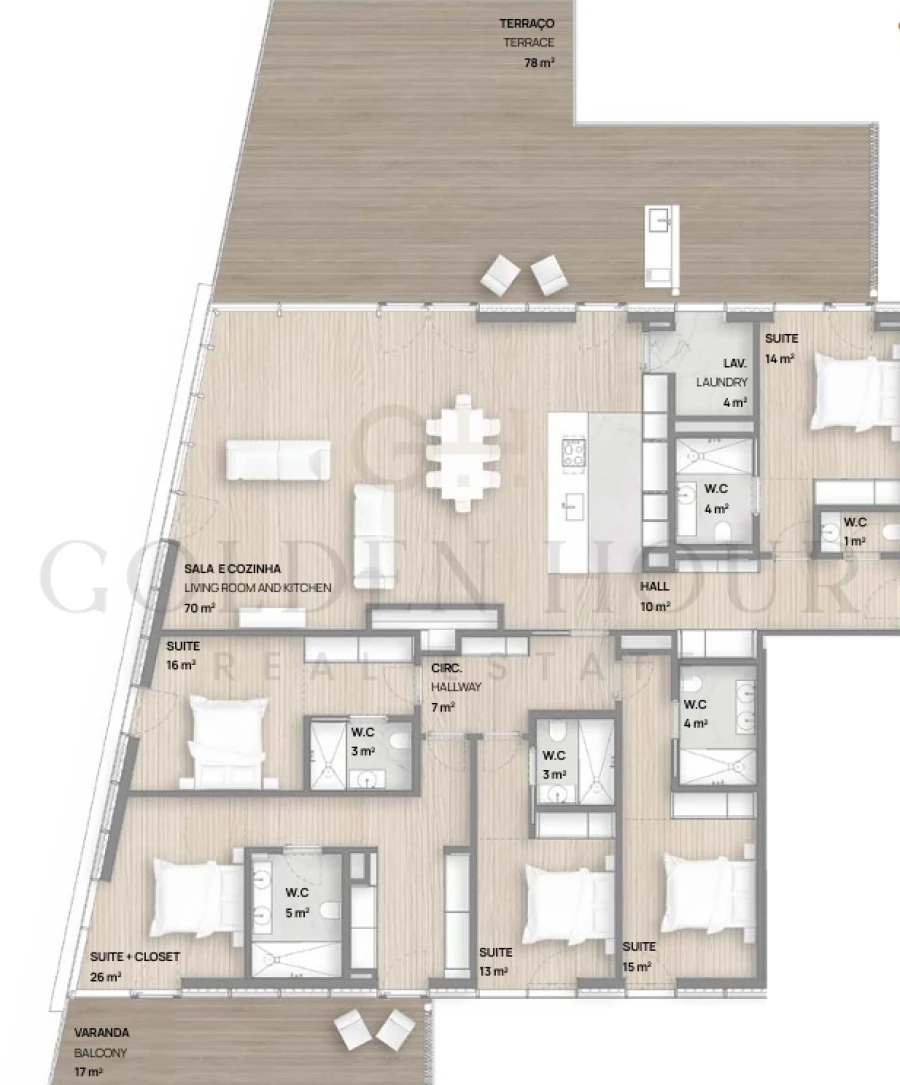Apartamento T5 para Venda em Canidelo Planta 1