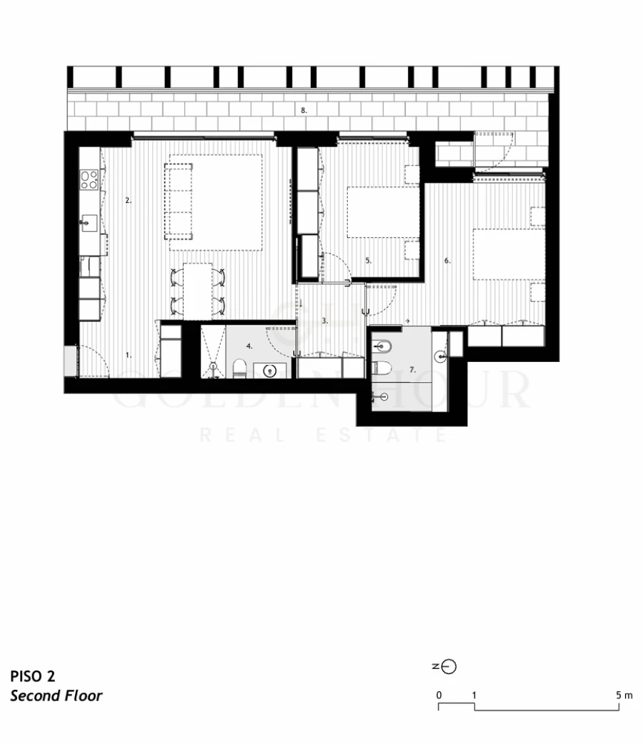Apartamento T2 para Venda em Arcozelo Planta 1