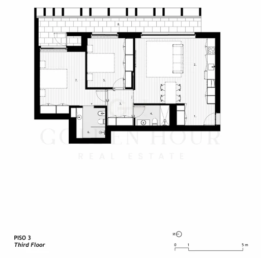 Apartamento T2 para Venda em Arcozelo Planta 1