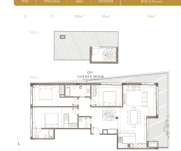 Apartamento T3 para Venda em São Felix da Marinha Planta 1