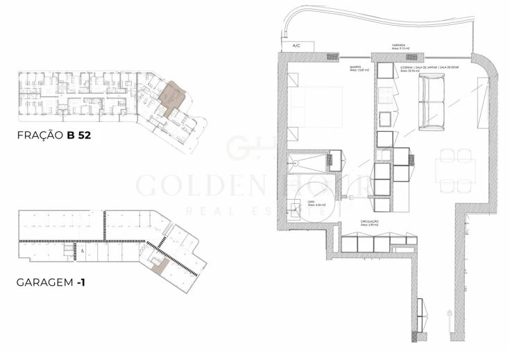 Apartamento T1 para Venda em Oliveira do Douro Planta 1
