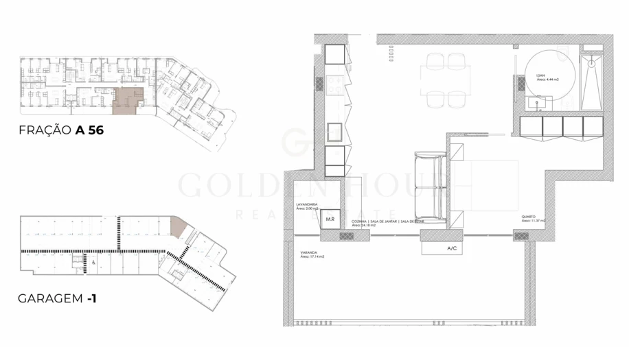 Apartamento T1 para Venda em Oliveira do Douro Planta 1