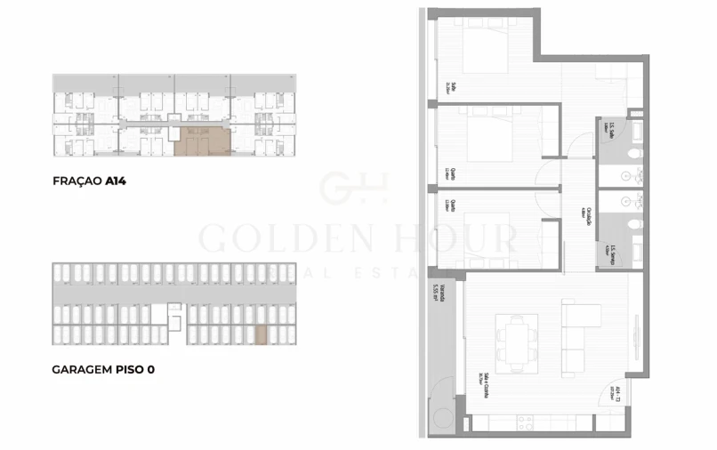Apartamento T3 para Venda em Fânzeres e São Pedro da Cova Planta 1