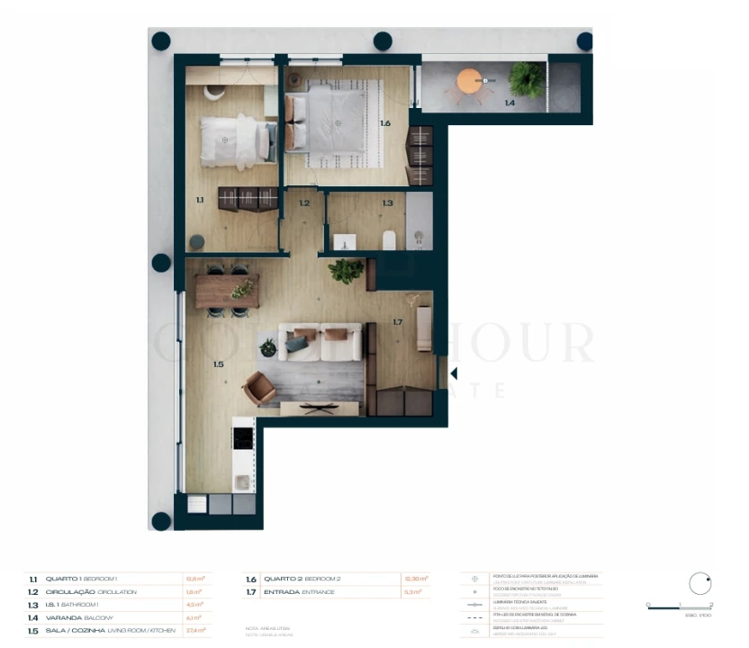 Apartamento T2 para Venda em Moreira Planta 2