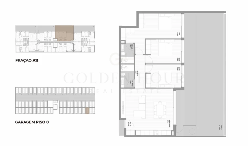 Apartamento T3 para Venda em Fânzeres e São Pedro da Cova Planta 1