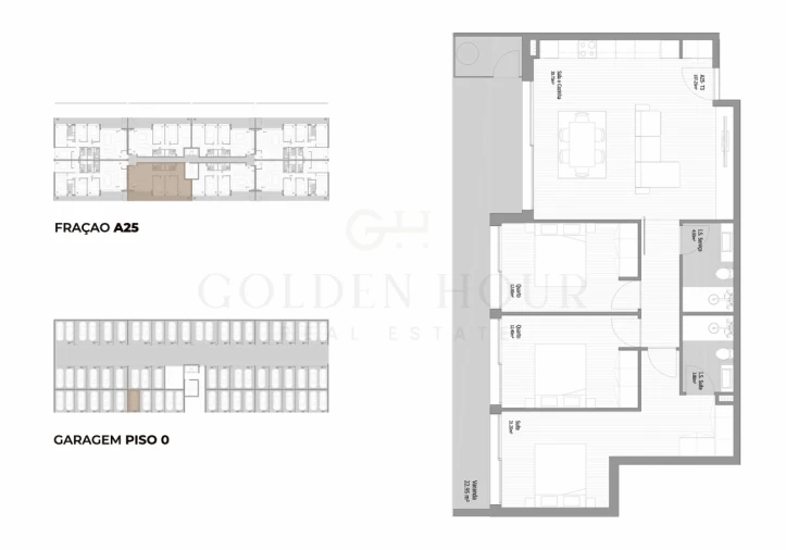 Apartamento T3 para Venda em Fânzeres e São Pedro da Cova Planta 1