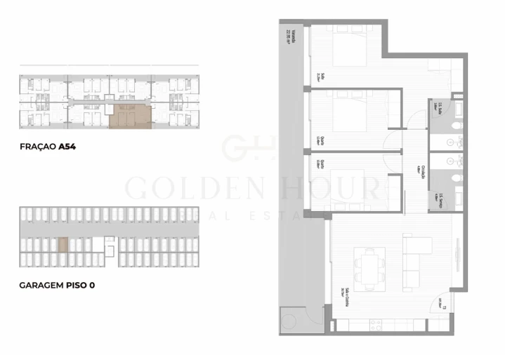 Apartamento T3 para Venda em Fânzeres e São Pedro da Cova Planta 1