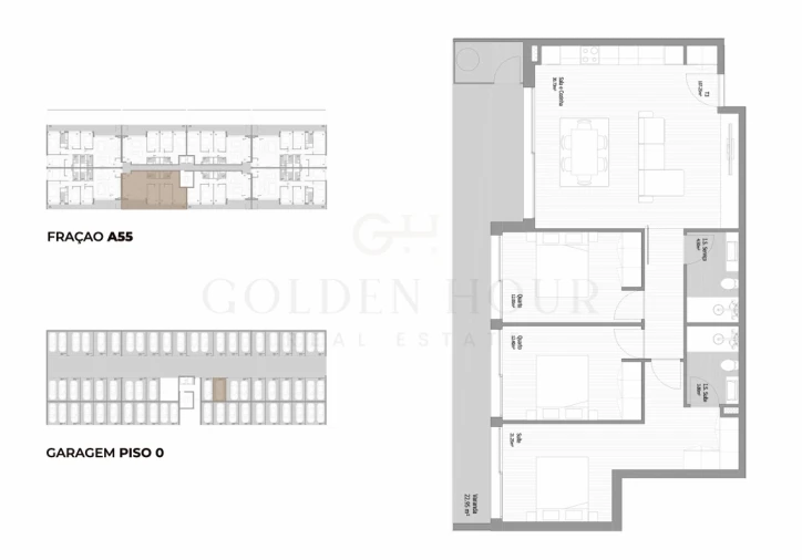 Apartamento T3 para Venda em Fânzeres e São Pedro da Cova Planta 1