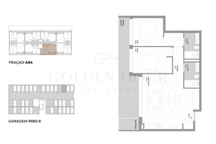 Apartamento T2 para Venda em Fânzeres e São Pedro da Cova Planta 1