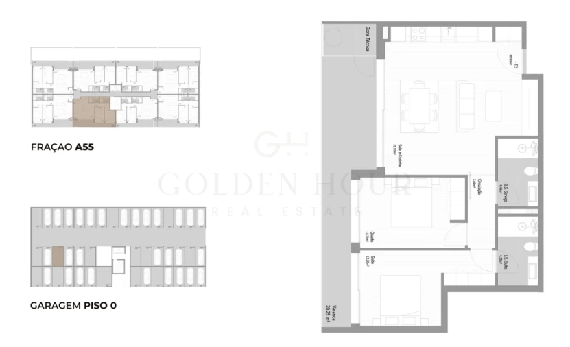 Apartamento T2 para Venda em Fânzeres e São Pedro da Cova Planta 1