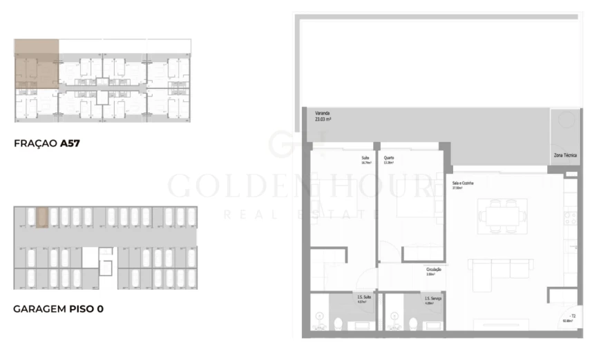 Apartamento T2 para Venda em Fânzeres e São Pedro da Cova Planta 1