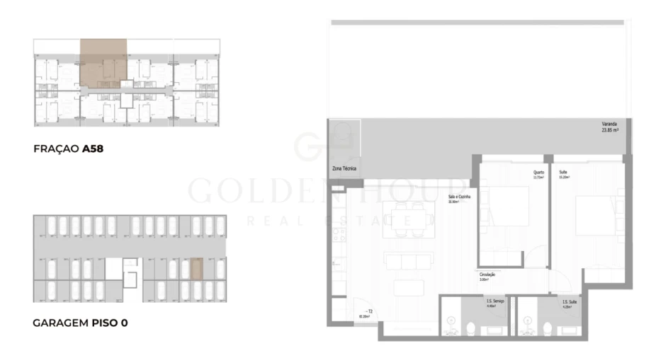 Apartamento T2 para Venda em Fânzeres e São Pedro da Cova Planta 1