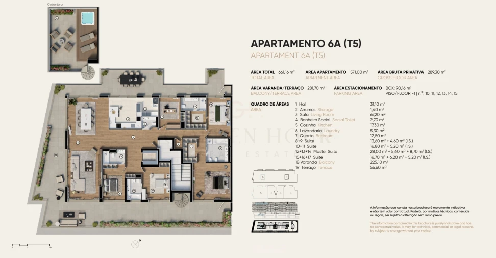 Apartamento T5 para Venda em Canidelo Planta 1