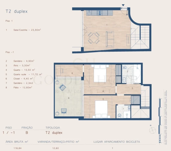 Apartamento T2 para Venda em Paranhos Planta 1