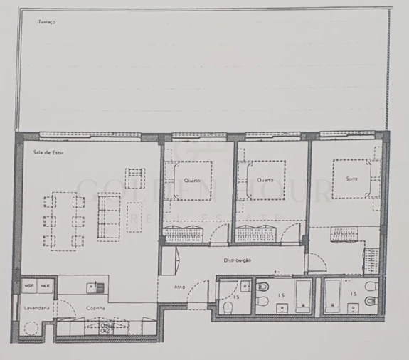 Apartamento T3 para Venda em Madalena Planta 1