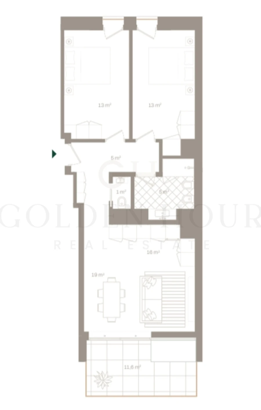 Apartamento T2 para Venda em Santa Marinha e São Pedro da Afurada Planta 1