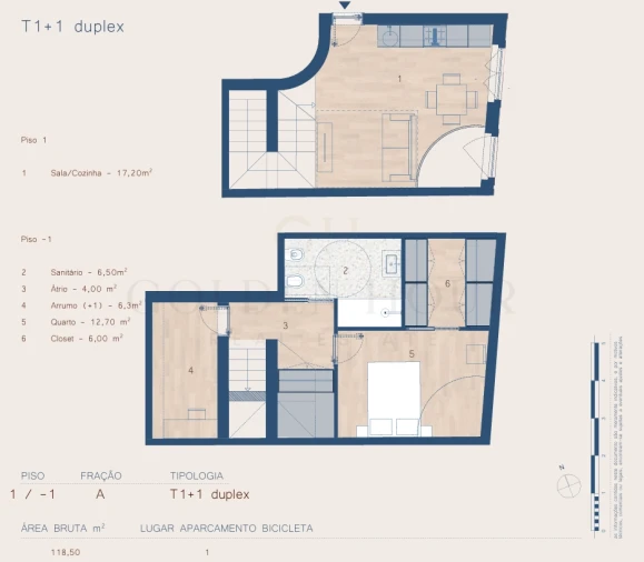 Apartamento T1 para Venda em Paranhos Planta 1