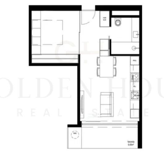 Apartamento T1 para Venda em Santa Marinha e São Pedro da Afurada Planta 1