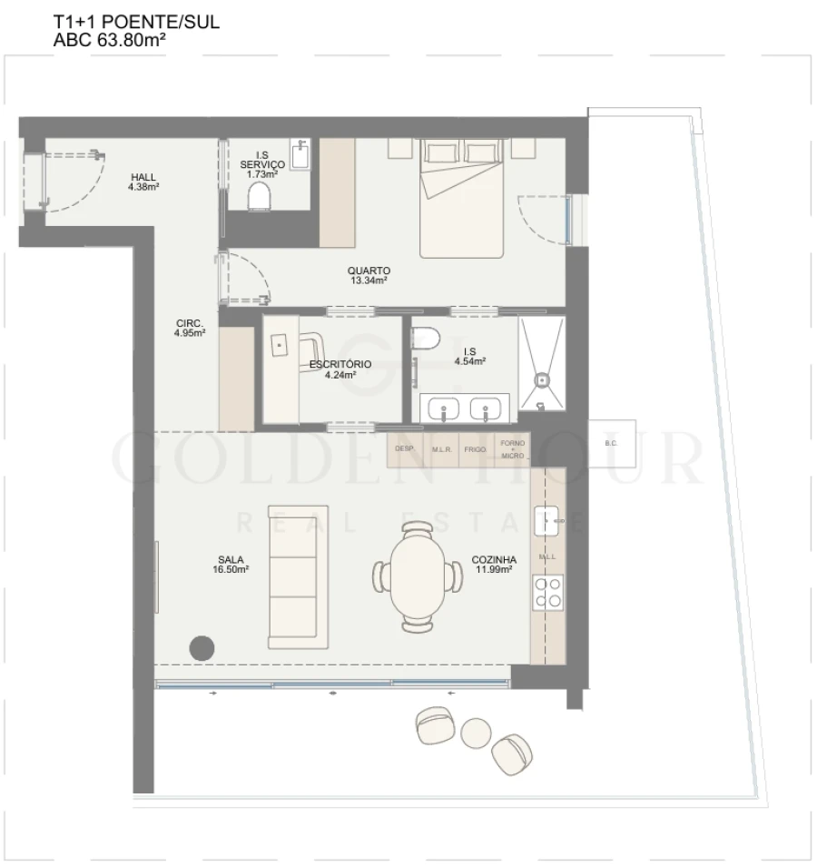 Apartamento T1 para Venda em Oliveira do Douro Planta 1
