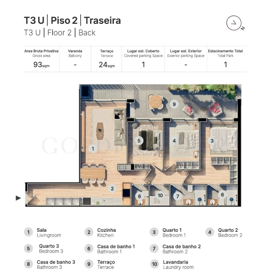 Apartamento T3 para Venda em Valongo Planta 1