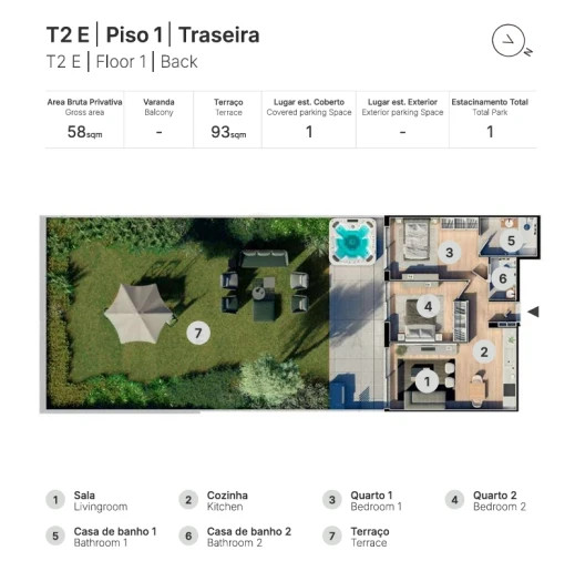 Apartamento T2 para Venda em Valongo Planta 1