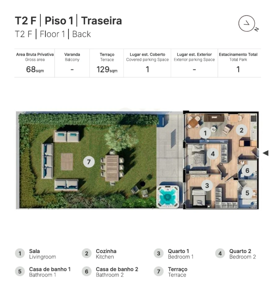 Apartamento T2 para Venda em Valongo Planta 1