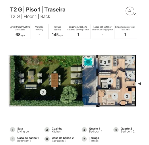 Apartamento T2 para Venda em Valongo Planta 1