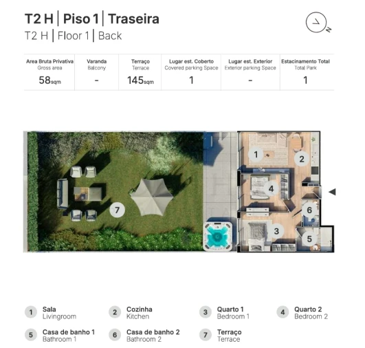 Apartamento T2 para Venda em Valongo Planta 1
