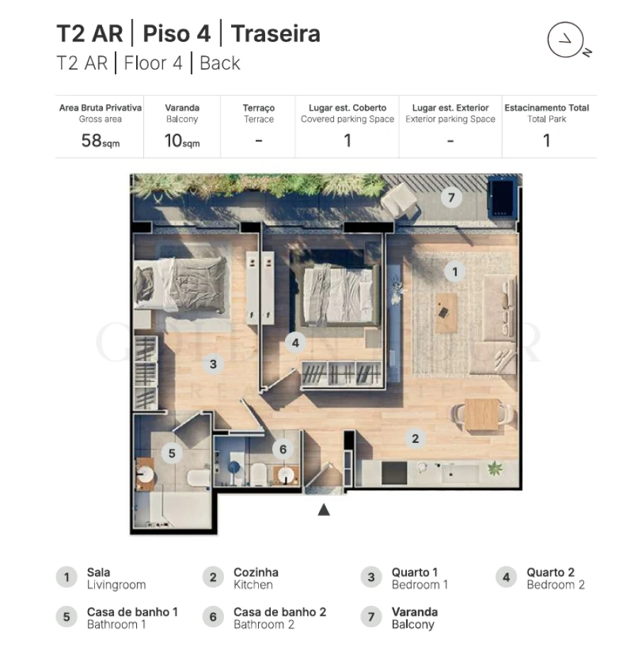Apartamento T2 para Venda em Valongo Planta 1