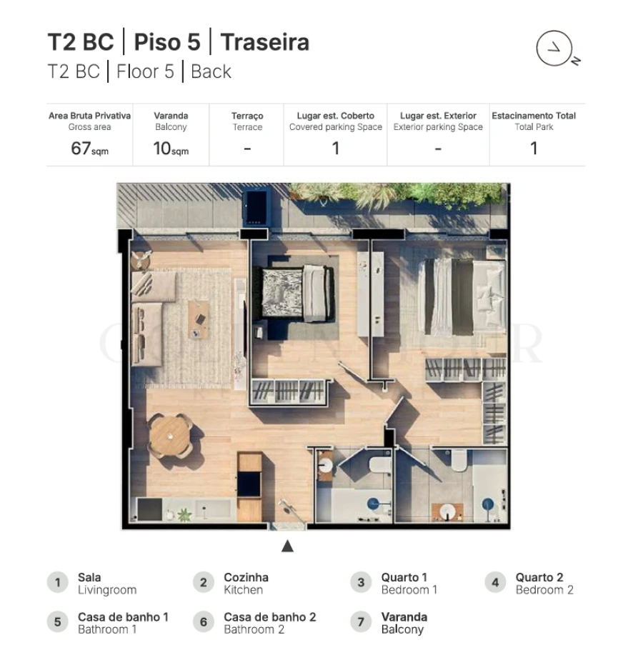 Apartamento T2 para Venda em Valongo Planta 1