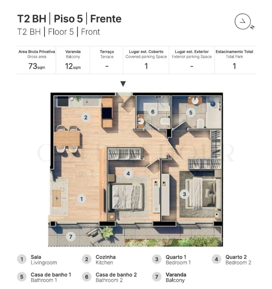 Apartamento T2 para Venda em Valongo Planta 1