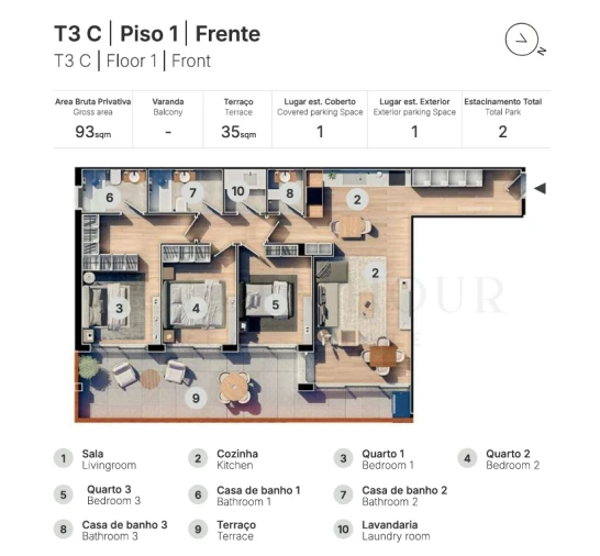 Apartamento T3 para Venda em Valongo Planta 1