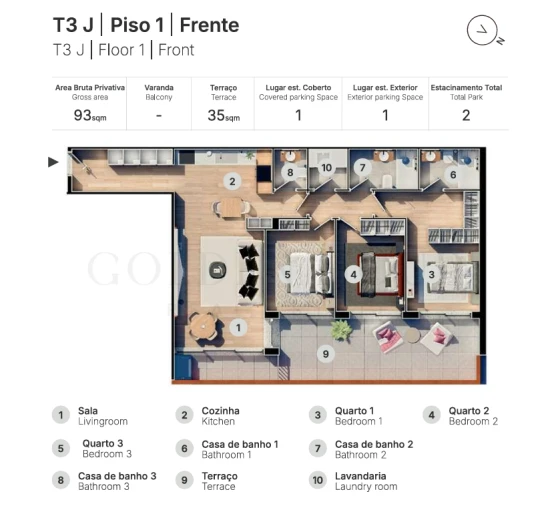 Apartamento T3 para Venda em Valongo Planta 1