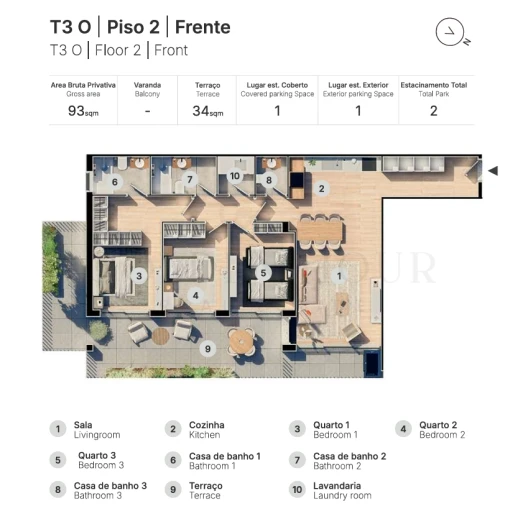 Apartamento T3 para Venda em Valongo Planta 1