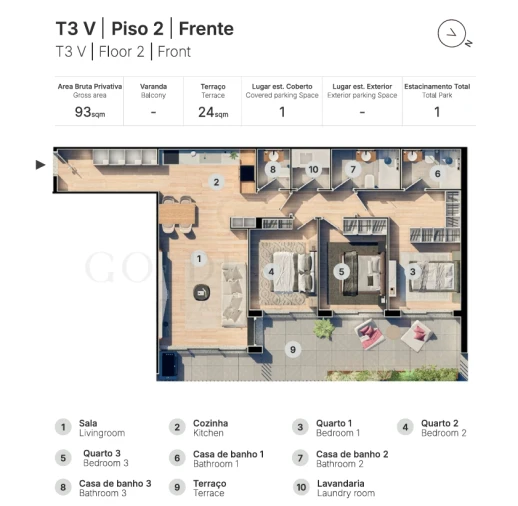 Apartamento T3 para Venda em Valongo Planta 1