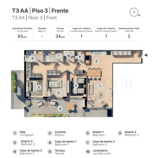 Apartamento T3 para Venda em Valongo Planta 1