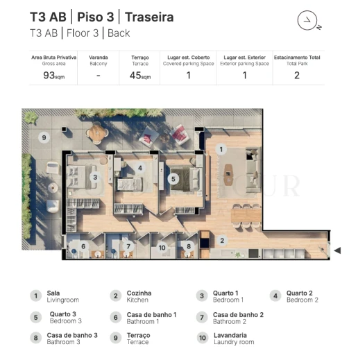 Apartamento T3 para Venda em Valongo Planta 1