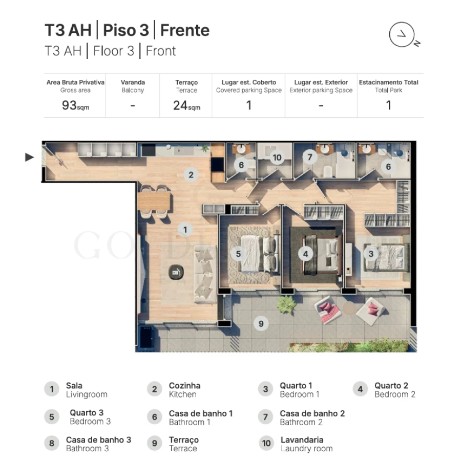 Apartamento T3 para Venda em Valongo Planta 1
